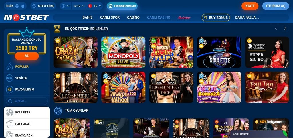 Игра «Авиатор» на сайте казино Mostbet